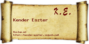 Kender Eszter névjegykártya