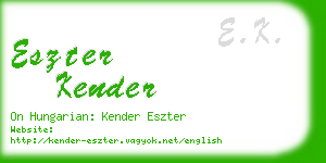 eszter kender business card